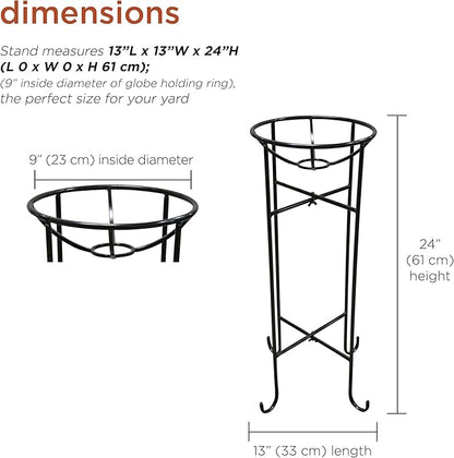 Alpine Corporation 24" Tall Indoor/Outdoor Metal Gazing Globe Display Stand
