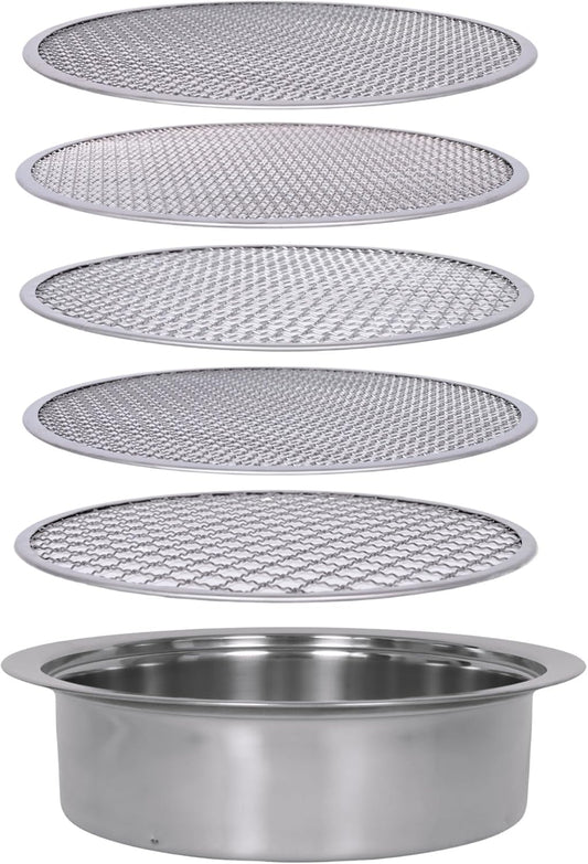 Soil Sifter Set with 5 Sieve Meshes for Compost Soil and Rocks