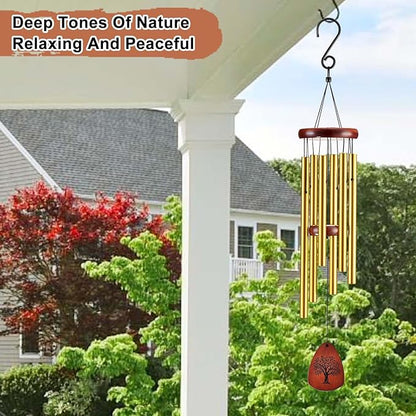 Wind Chimes for Outside, 32" Memorial Wind Chimes for Loss of Loved One Mother Father, Memorial Sympathy Gift Outdoor Garden Patio Decor, Bereavement Gift for Loss of Mom Dad (Classic Gold)