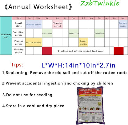 Blueberry Potting Soil Mix (6 L) for In-Ground and Potted Planting (Made in Japan)