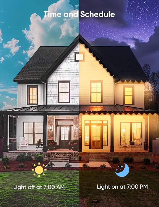 Permanent Outdoor Lights 100ft,RGBW Eaves Light with 72 LED Lights,111+ Scenes Modes Outdoor Lighting, Waterproof Permanent Light for Daily Holiday Halloween Decorations, Compatible with Alexa,White