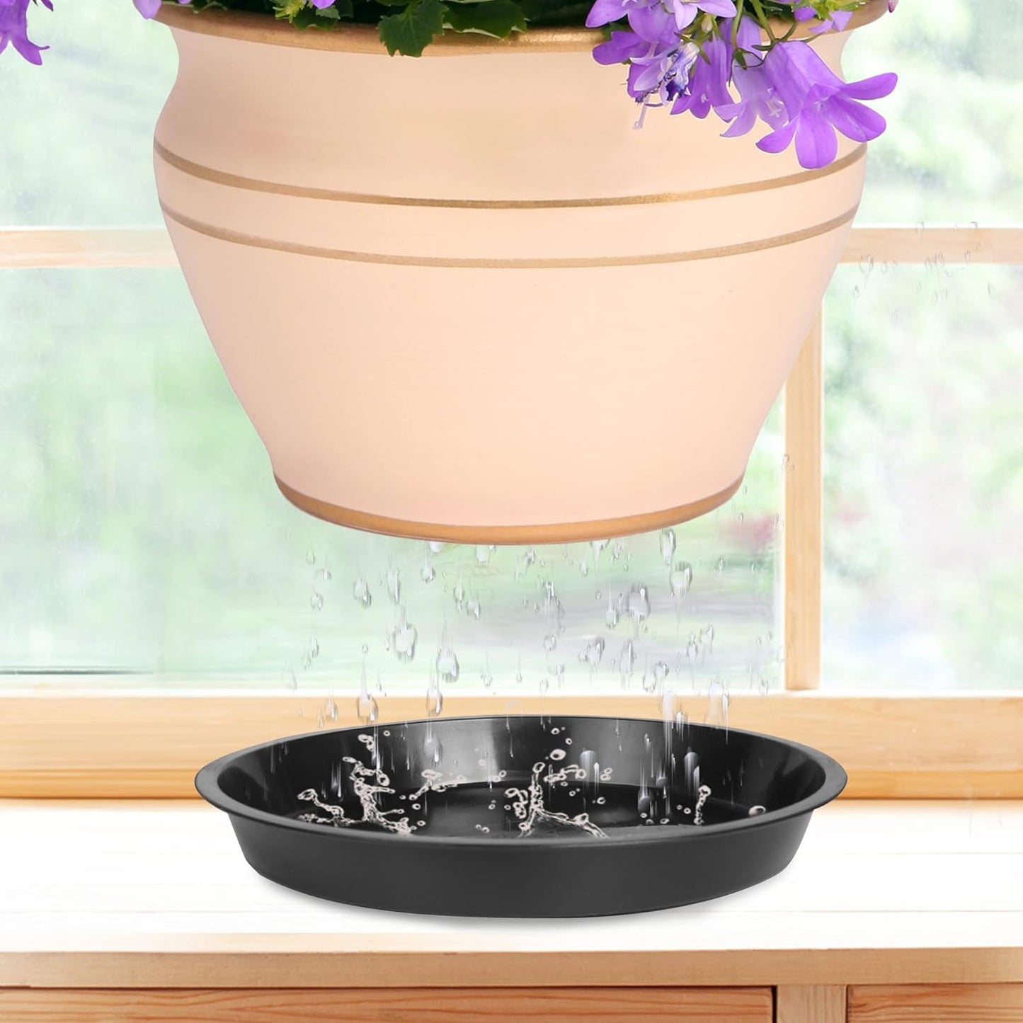 12Pack Plant Saucer - 8 10 12 Inch Plant Tray Round Plastic Plant Drip Trays for Indoor Outdoor Garden Plants, Collects Flower Pot Drainage and Excess Water