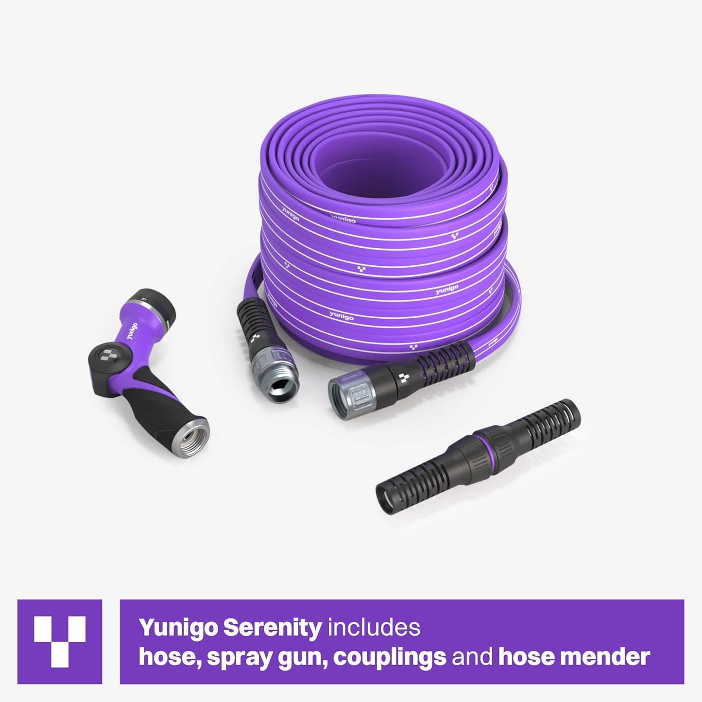 SERENITY Garden Hose 100ft, No-Kink, Lightweight, UV & Abrasion Resistant, Flat-to-Round Design, with 450 PSI burst pressure, Stylish Water Hose, Engineered for High-Performance Outdoor Use