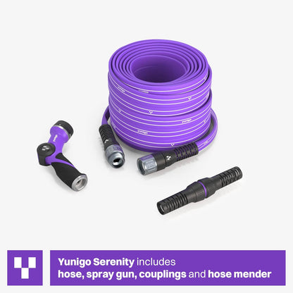 SERENITY Garden Hose 100ft, No-Kink, Lightweight, UV & Abrasion Resistant, Flat-to-Round Design, with 450 PSI burst pressure, Stylish Water Hose, Engineered for High-Performance Outdoor Use
