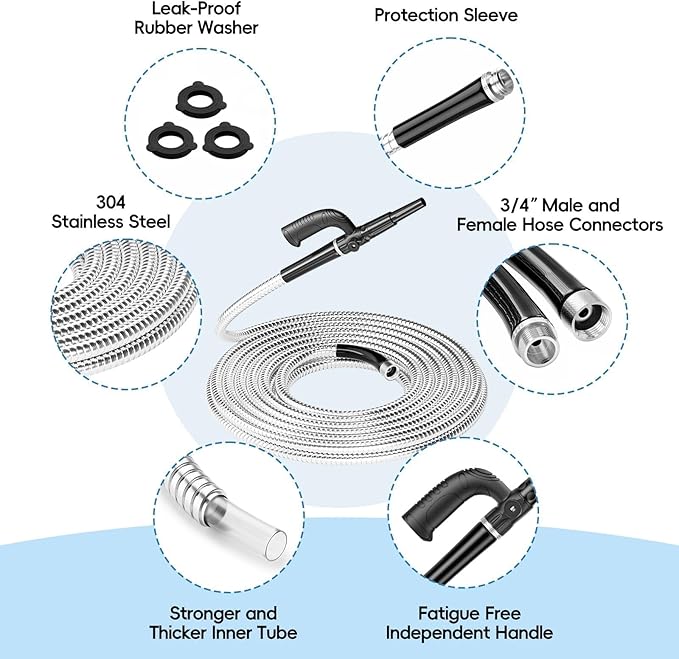 SPECILITE Metal Garden Hose 100ft Heavy Duty 304 Stainless Steel Water Pipe for Yard, Outdoor - Durable, Tough & Flexible, Kink & Tangle Free, Pet-proof, Puncture Resistant with Independent Grip
