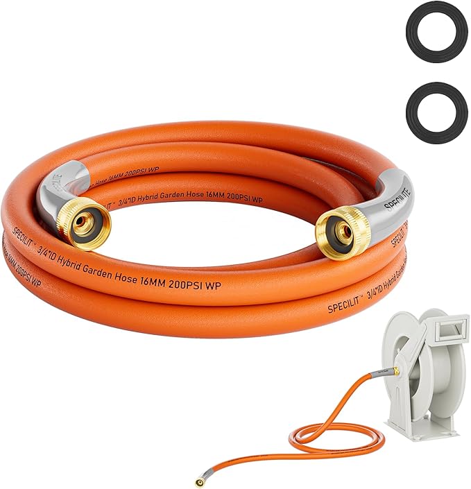 SPECILITE Garden Water Hose 5 ft x 3/4 in with Female to Female Connector, Small Leader Hose for Hose Reel, Heavy Duty, Flexible & Lightweight, Water Pipe, Outdoor Water Hose Extension Adapter