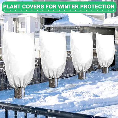 DQS 4 Pack Plant Covers Freeze Protection, 47.2" x70.8" Winter Frost Protection Blankets Frost Cloth,Suitable for Outdoor Winter Frost, Cold Weather, shrubs, Trees, Jackets, and coverings
