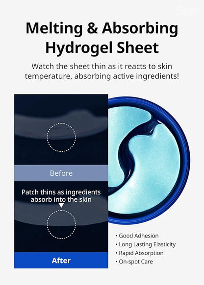 Snp 12,000ppm Bird's Nest + Hyaluronic Acid Eye Patch | Hydrating and Cooling for All Skin Types | Maximum Hydration Eye Patches | Korean Skincare Eye Mask | 60 Patches