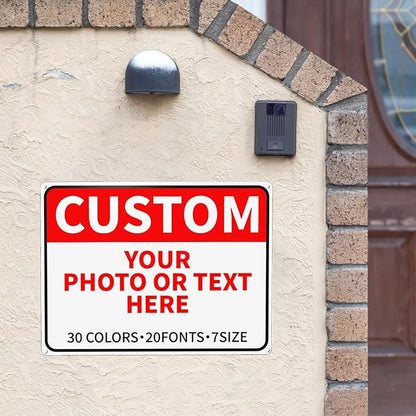 Custom Outdoor Metal Sign - Personalized for Business, Office, Home, Delivery, Road, Garden, Hazard, Parking, Decorative - 17''x12''