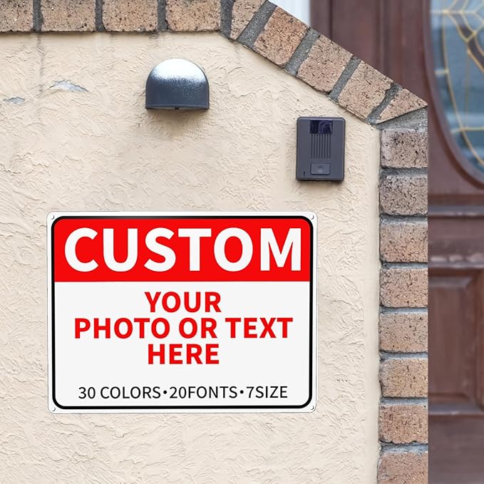 Custom Metal Signs - Personalized Signs for Business, Office, Home, Delivery, Road, Garden, Hazard, Parking, Decorative, 16''x12''