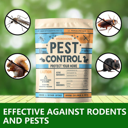 Pest Control Pouches Mosquito Repellent Mice, Rats, Ants, Cockroaches, Moths, and Other pests Peppermint Oil Mouse Repellentrat Repellent for House(8p)
