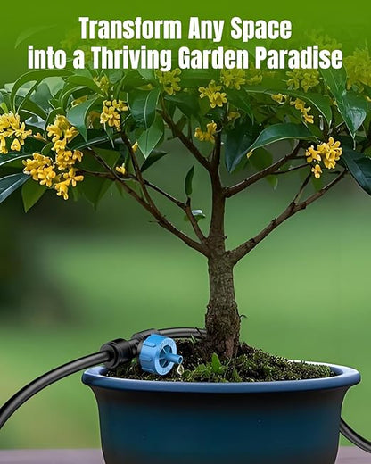 Pawfly Push-to-Fit Drip Irrigation Emitters 1 GPH Pressure Compensating Drippers with Constant Water Flow Irrigation Drippers Drip Emitters Drip Irrigation System Parts for 1/4 Inch Tubing, 30 Pcs