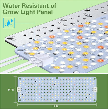 40W Ultra-Thin Panel Full Spectrum Grow Lights, 768 LEDs Growing Light for Indoor Plants with Daisy Chain Function, Grow Lights for Seed Starting with 4/8/12H Auto On/Off Timer (4pcs)