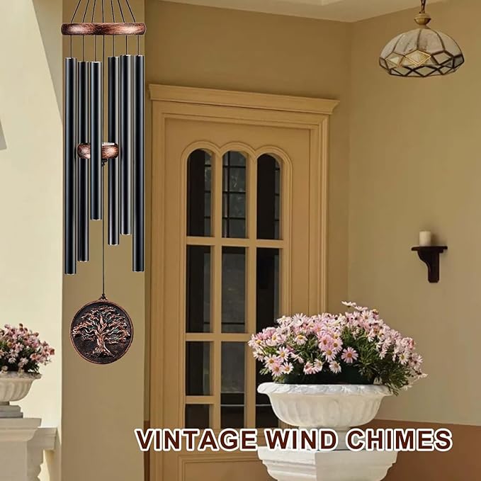 Wind Chimes for Outside, Vintage Tree of Life Deep Tone Wind Chime Outdoor Clearance, Memorial/Festivals/Birthday Gift for Mom Dad Women Grandma, Garden Porch Patio Decor (34" Tree of Life)