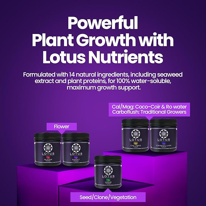 Lotus Nutrients Cal-Mag Pro Series - All Natural Premium Powdered Plant Nutrients with Calcium and Magnesium for Hydroponic Coco Coir and Soil | Improve Plant Health Indoor and Outdoor Gardens (30oz)