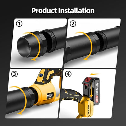 VASG Leaf Blower Cordless – Lightweight Handheld Electric Leaf Blower with Variable Speed, 21V 3×2.0Ah Batteries & Fast Charger for Effortless Lawn, Yard, Garden, Patio, Driveway & Leaf Cleanup