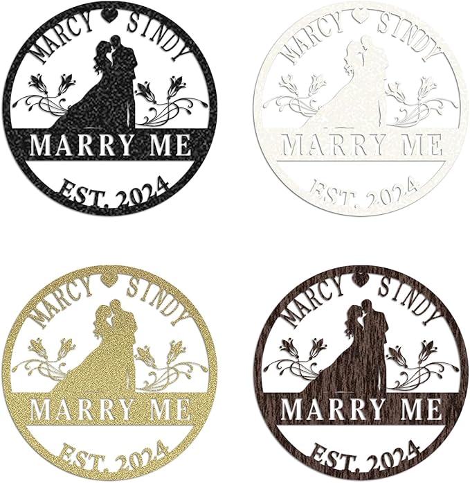 Personalized Wedding Gifts | Custom Metal Signs| Couples Gift for Her | Wedding Date Sign | Engagement Gift | Anniversary Gift | Bridal Shower Gift | Wedding Anniversary Gift | Metal Art