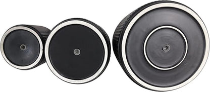 Amazon Basics Assorted Sizes Fluted Ceramic Round Planters, Set of 3, 6 inch, 8 inch, 10 inch, Black