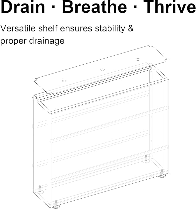 GSK White Metal Planter Box with LED Light Rectangular Illuminate Flower Trough 30" H×10" W×37.9" L Vibe Indoor Light Up Garden Plants Outdoor Separation Patio Porch Balcony