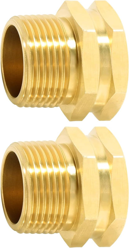 TAROSE 2 Pack Brass Garden Hose Adapter, 3/4” GHT Female x 3/4” NPT Male Connector, GHT to NPT Adapter Hose Fitting,Brass Garden Hose to Pipe Fittings Connect