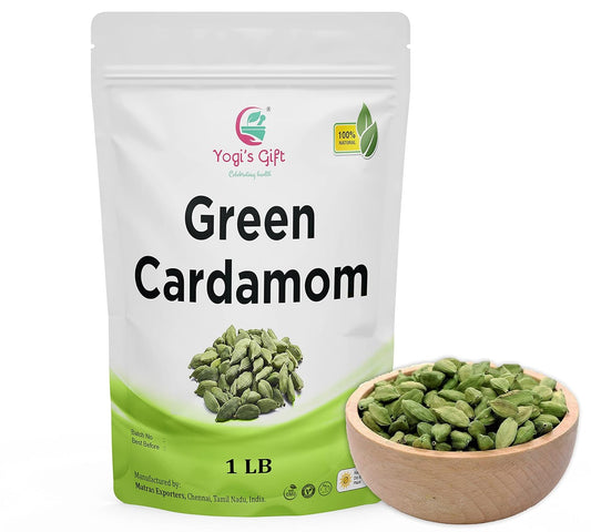 Indian GREEN CARDAMOM Pods Whole | Cardamom bulk 1 lb | Flavourful Indian Spice | Semillas de Cardamomo | by Yogi's Gift ®