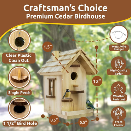 SparkJump Premium Wooden Bird House Kit - Build it Yourself Birdhouse - Birdhouse Kits for Adults to Build - Woodworking Adult Crafts & DIY Bird House