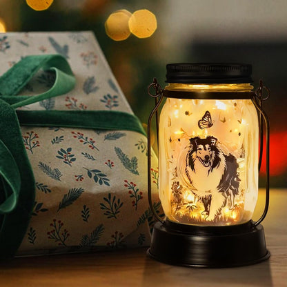 Sheltie Gifts for Women/Men Sheltie Solar Lanterns Dog Mom Birthday Dog Lovers Lantern Pet Loss Pet Memorial Lights Solar Garden Decoration for Yard, Patio,Backyard,Porch Torches