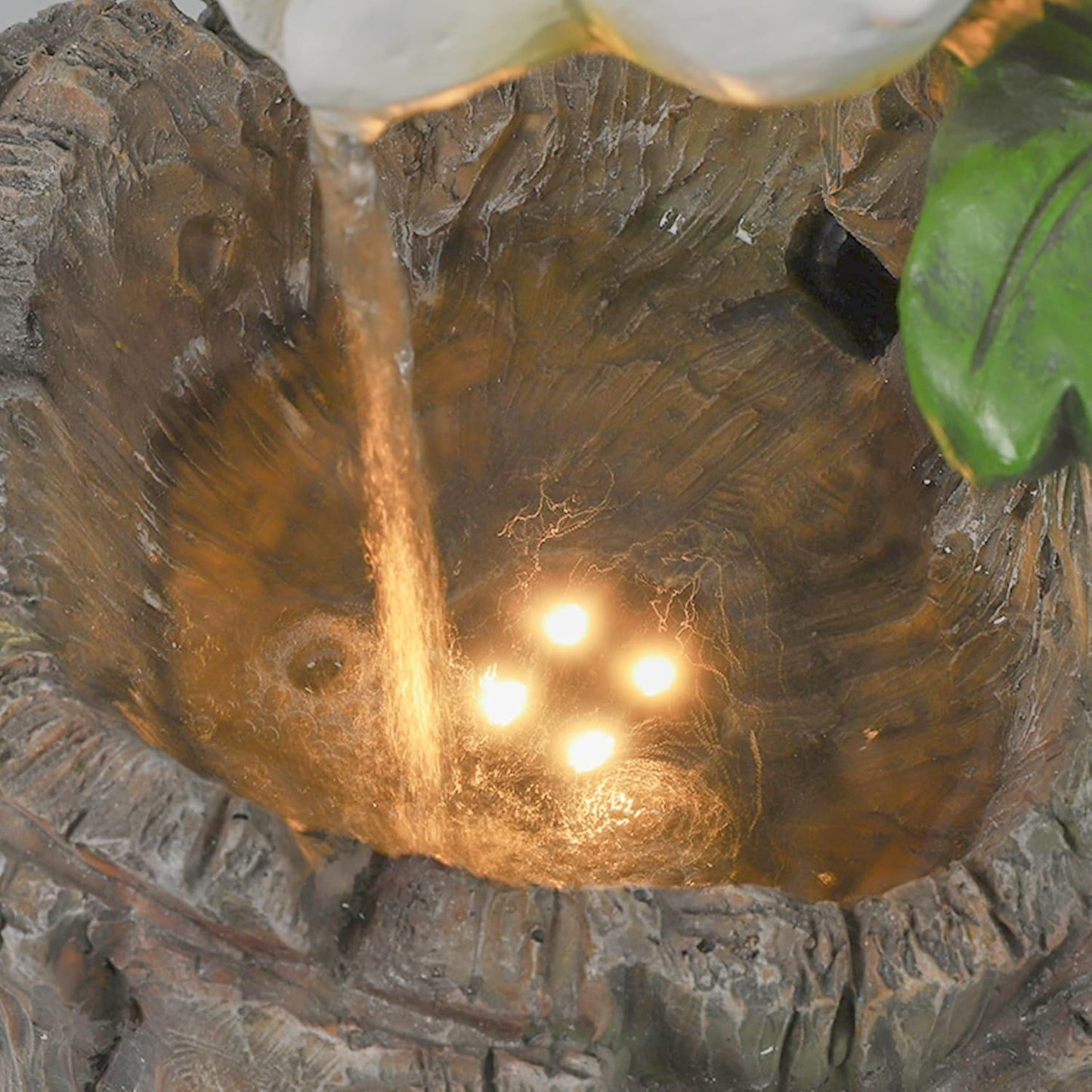 Ferrisland Resin Peacock Waterfall Fountain 3 Tiered Outdoor Floor Stacked Water Fountain Sculpture for Lawn Decorative Garden Party Landscape Patio Court Backyard Deck Art Decor 22.8" Blue