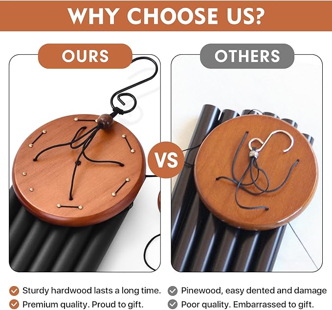 Memorial Sympathy Wind Chimes for Loss of Loved One, Bereavement Gift in Memory, 32" Black