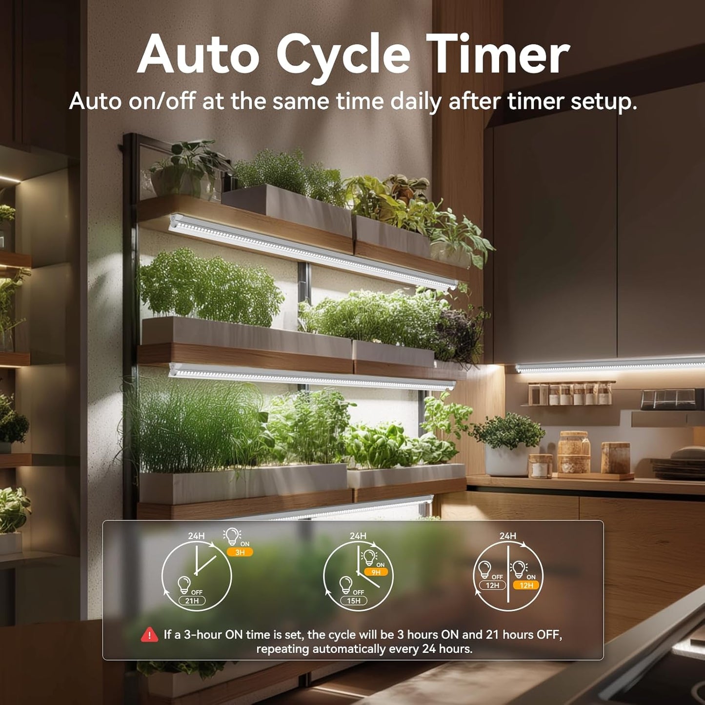 3FT Grow Lights for Indoor Plants,T8 Full Spectrum Plant Light, 210W(6 x 35W), LED Grow Light Strips Whit Timer, Aluminum Reflector, Linkable, Plant Growing Lamp Fixture for Greenhouse Indoor 6 Packs