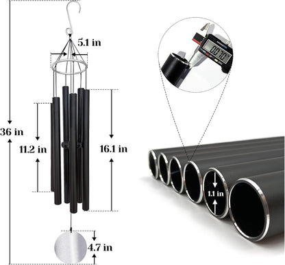 Personalized 36" Bereavement Wind Chimes for Outside, Memorial Gift in Remembrance of a Loved One, Sympathy Gift for Loss of Mother Father Husband, Garden Patio Decor