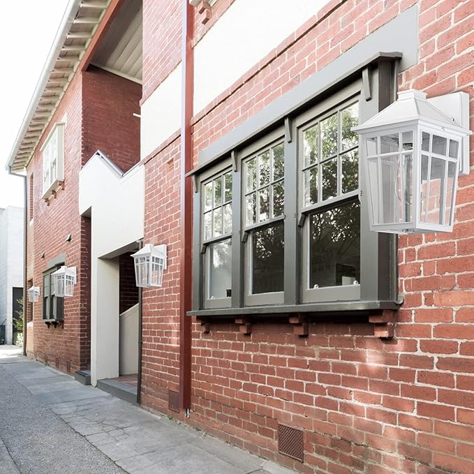 Darkaway Outdoor Sconce Lights Wall Light Fixtures, Front Porch Light Outdoor Wall Anti-Rust Waterproof Aluminum with Glass Exterior Light Fixture for Patio, Yard, Doorway, Garage(1 Pack, White)