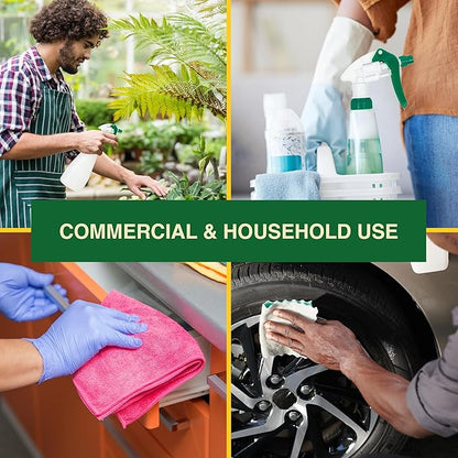 Heluva Green Spray Bottle Nozzle Replacement, Bottle Tops Only - Sprayer Nozzle Triggers for Heavy Duty, Commercial, Home Cleaning Solutions - Fits 8,16,24,32 oz Plastic & Glass Bottles, Green 3 pack