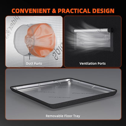 Spider Farmer Grow Tent Kit 2x2x5ft Complete System, SF1000D Samsung Diodes Full Spectrum LED Grow Light 24"X24"X55" Indoor 1680D Mylar Tent with 4" Ventilation System & 6'' Clip Fan