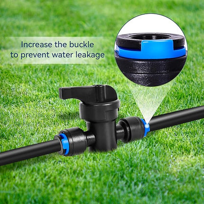 40 Pack 1/4" Drip Irrigation Shut Off Valve, Quick Connect Universal Drip Irrigation Tubing Coupling Valve, Connector Locking Fitting for Sprinkler or Drip Irrigation System