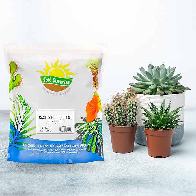 Cactus and Succulent Potting Mix (8 Quarts), Special Blend-Fast Draining and Desert-Style Gritty