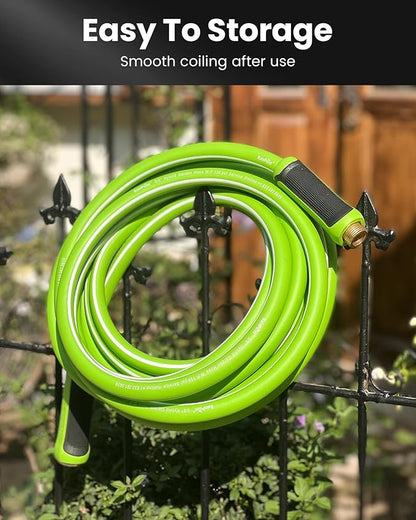 RAINPOINT Garden Hose 75ft - Flexible Heavy Duty Water Hose with Swivel Handle - Lightweight, Hybrid Rubber, 5/8", Male to Female