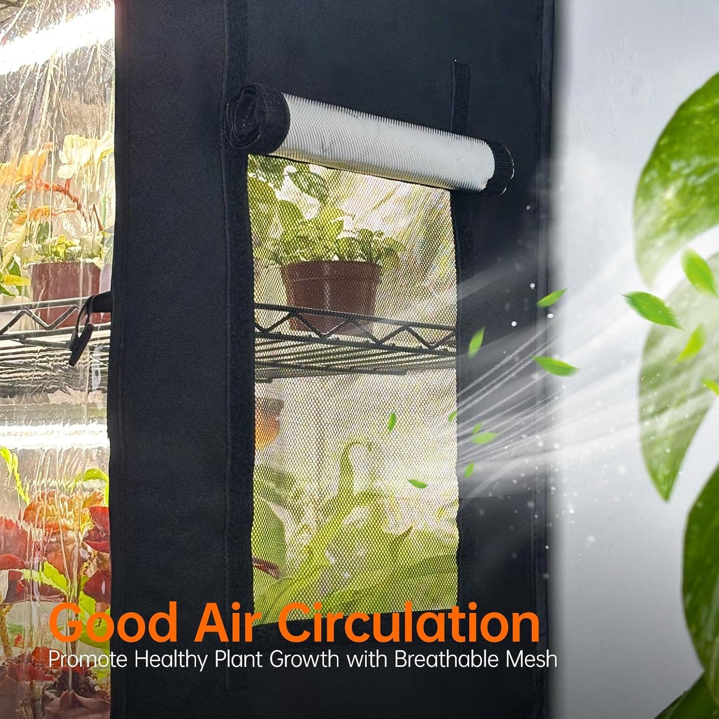 Bstrip Indoor Greenhouse with Grow Light, Plant Stand with 4 Pack 24W Full Spectrum Plant Lights , Plant Shelf with Tent for Indoor Plant, Seed Starting, Seed Tray, 29.5"x13.8"x59"