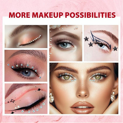 Lash Clusters Kit with Self Adhesive Pearl Stickers Fluffy Lash Clusters Left Right Lash Extension Kit with Bond Seal Eyelash Kit Gift Set with Drawstring Bag Portable Starter Kit Birthday Gift Women