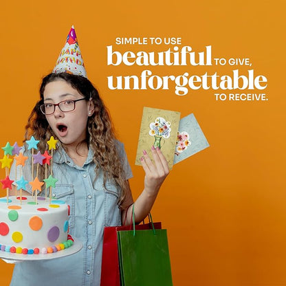 Seed Paper Birthday Cards – 4 Plantable Bouquet Inserts with Wildflower Seeds, 4 Greeting Cards & Envelopes, Unique Gift for Birthdays & Special Occasions