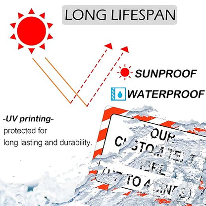 Custom Sign Outdoor 18x12 Inches Horizontal, Metal Gate Sign Personalized for Outside, Customized for Home, Office, Garage, Porch, Delivery Signage, .040 Aluminum, Rust Free, Waterproof(Color-border)