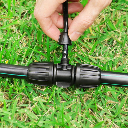 Drip Irrigation Fittings for 1/2 Inch to 1/4 Inch Tubing Reducing Tee：1/2" (1/2" ID x 0.65" OD) to 1/4" Drip Line Anti-drop Locked Nut Barbed Reducer 3 Way Tee Connectors (12 Pack)