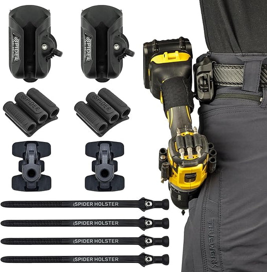 Spider Tool Holster - Improve The Way You Carry Your Power Drill, Driver, Multitool, Pneumatic, Multi-Tool and More on Your Belt - Compatible With All Major Tool Brands