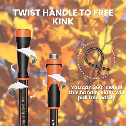 Giraffe Tools Garden Leader Hose 3ft x 5/8", Short Water Hose Heavy Duty, Flexible, Lightweight Hybrid Hose with Swivel Handle, Male to Female Fittings, Burst 600 PSI