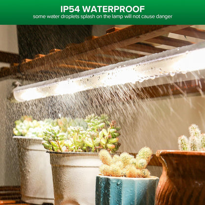 SANSI T8 Grow Lights for Indoor Plants, 2FT 4000K Full Spectrum, 25W (195W Equivalent) LED Grow Light Strips with 4-Level Dimmable, Auto On Off 4 8 12 Hrs Timer, IP54 Waterproof for Seed Starting