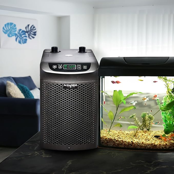 ACTIVEAQUA Hydroponic Water Chiller Cooling System with Remote Control and Freestanding Mounting Type for Home and Kitchen, Black