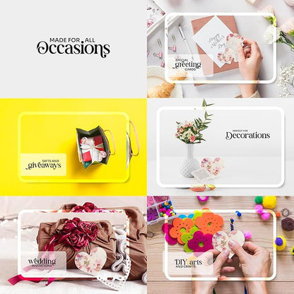 Wildflower Seed Paper - Set of 24 Pink Heart-Shaped with Envelopes and Planting Instruction, Writable & Plantable Gift for Moms and Plant Lovers, Ideal for Weddings, Memorials, Baby Showers