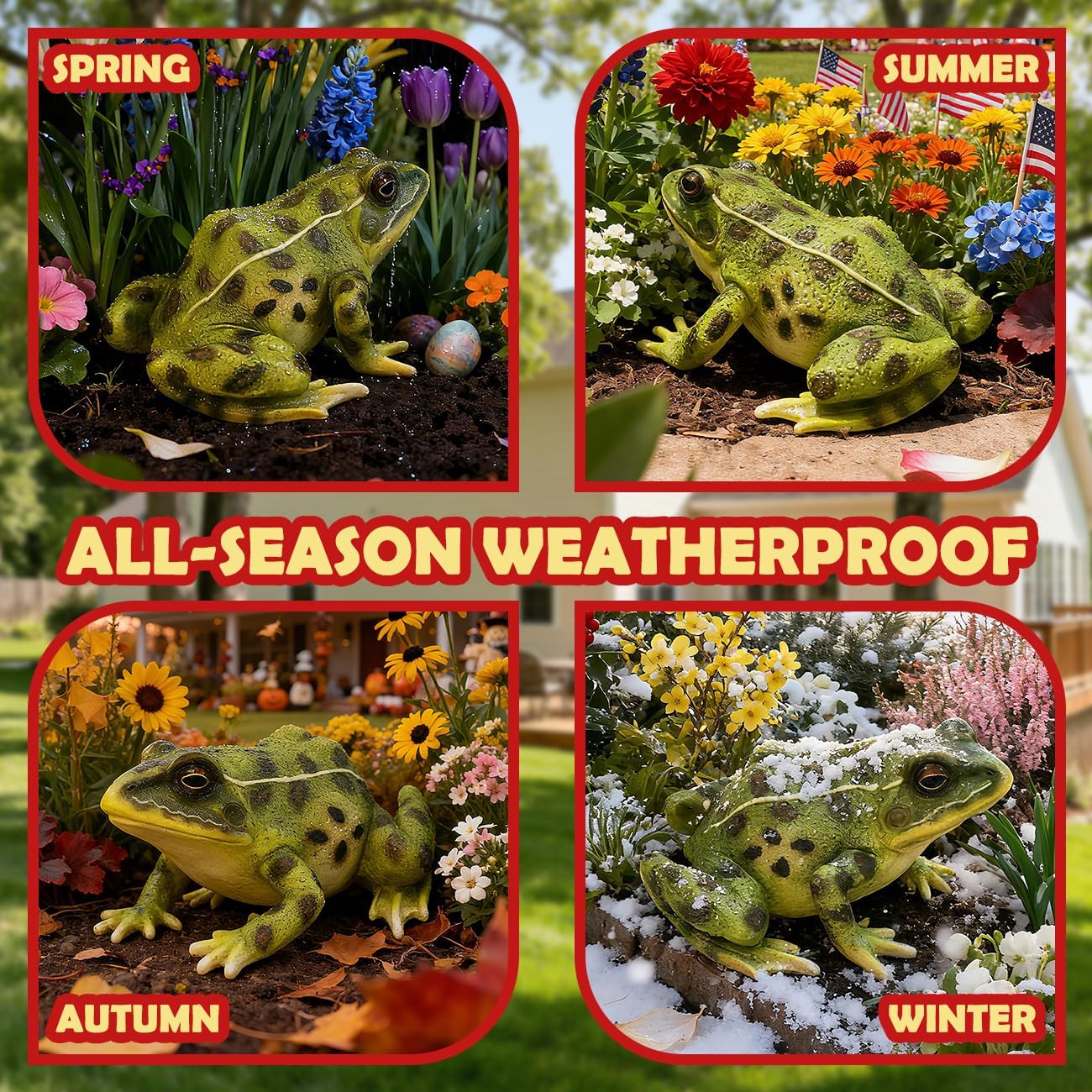 Sunthus Frog Garden Statues Toad Outdoor Decor Sculptures Yard Resin Decorations