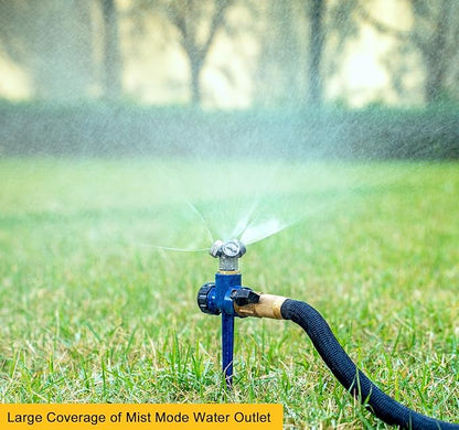 ESOW All Metal Lawn Sprinkler 2 Pack, Creative Triple Spray Head Garden Sprinkler with Spike Base, 360 Degree Large Area Coverage for Yard, Lawn, Garden and Grass Irrigation