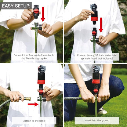 Eden 96998 1/2 Inch Zinc Flow-Through Lawn Sprinkler Spike Base (3-Pack); Sprinkler Heads Sold Separately